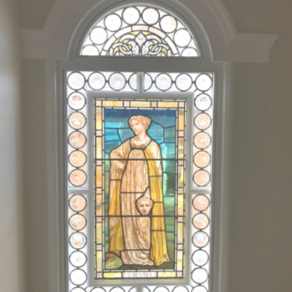 Stained glass windows protected by secondary glazing