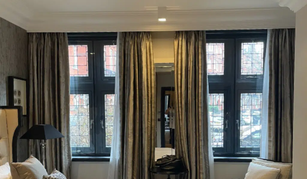 secondary glazing with black windows