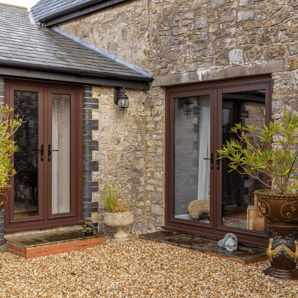 2 sets of french doors