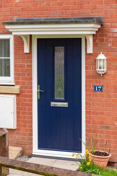 Blue residential door