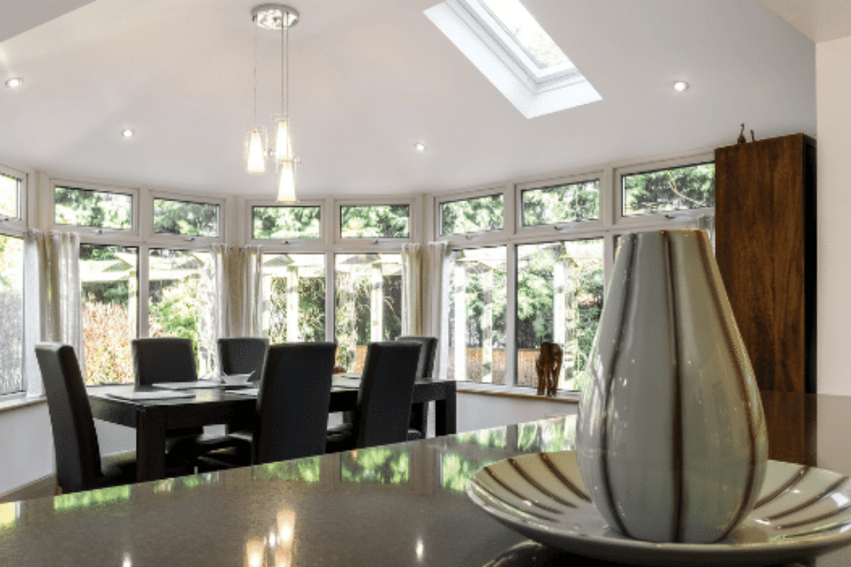 solid tile conservatory roof internal view