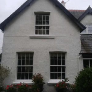 country cottage with astragal glazing bars on sash windows