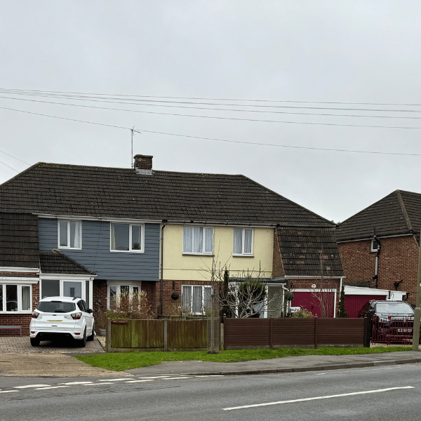 semi detached houses with different windows