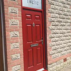 traditional red front door